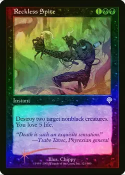 Magic the Gathering RECKLESS SPITE #121/350 Invasion Foil Black Uncommon NM 2000 - Image 1