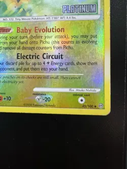 Pokemon Pichu 45/100 Platinum Stamped Reverse Holo Uncommon Stormfront HP - Image 5