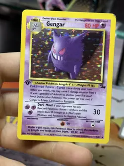#2 1st Edition Gengar 5/62 Fossil 1999 Holo Rare WOTC Pokemon Card TCG - Image 3