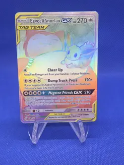 Pokemon Sun & Moon Team Up Eevee & Snorlax GX Tag Team 191/181 Secret Rare LP - Image 1