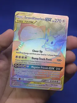 Pokemon Sun & Moon Team Up Eevee & Snorlax GX Tag Team 191/181 Secret Rare LP - Image 2