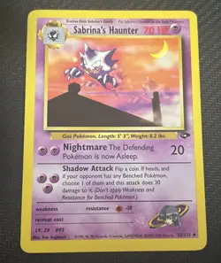 2000 Pokemon Gym Heroes Sabrina’s Haunter Lightly Played No. 55/132 - Image 1