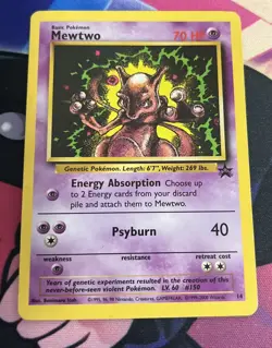 2000 Pokemon Black Star Promo Mewtwo Lightly Played No.14 - Image 1