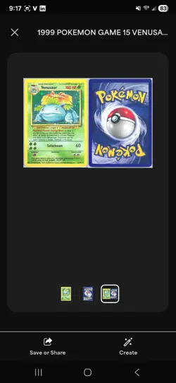 1999 Pokemon Base Set Venusaur Holo 15/102 - PSA N8 Miscut-Severe Factory Error - Image 3
