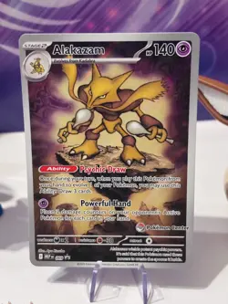 Pokemon TCG Mega Evolutions Alakazam 009 Pokemon Center Stamped Promo UK seller - Image 2