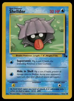 Shellder 54/62 Fossil Common Pokemon TCG NM - Image 1