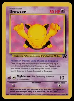Drowzee 54/82 Team Rocket Pokemon TCG LP - Image 1