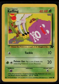 Koffing 58/82 Team Rocket Vintage WOTC Pokemon TCG LP - Image 1