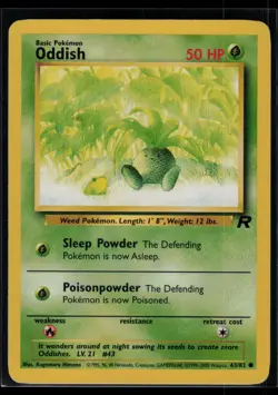 Oddish 63/82 Team Rocket Vintage WOTC Pokemon TCG LP - Image 1