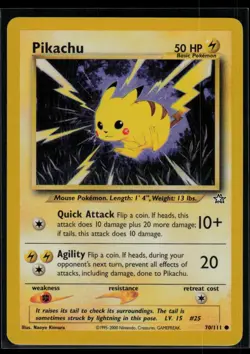 Pikachu 070/111 Neo Genesis Vintage WOTC Pokemon TCG LP - Image 1