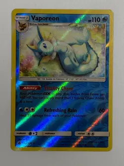 Pokemon TCG Vaporeon 42/236 Reverse Holo SM: Cosmic Eclipse - Image 1