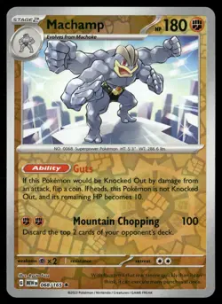 Machamp 068/165 Rare 151 Pokemon Reverse Holo Near Mint - Image 1