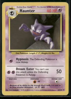 ✰ HAUNTER 29/102 UNCOMMON BASE SET UNLIMITED POKEMON ✰ HP - Image 2