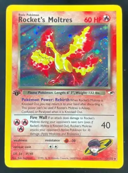 2000 Pokemon Gym Heroes 1st Edition #12/132 Rocket's Moltres Holo - Image 1