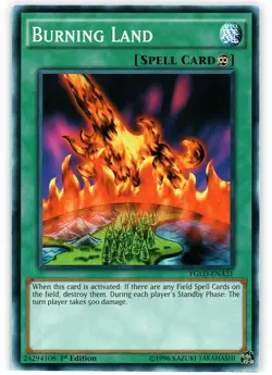 Burning Land - YGLD-ENA31 - Common - 1st Edition - Heavily Played - Yugi's Legen - Image 1