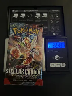 Heavy! 22.43 Gram Pokemon Stellar Crown Booster Pack Sealed - Image 1