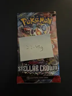 Heavy! 22.43 Gram Pokemon Stellar Crown Booster Pack Sealed - Image 4