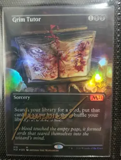 MTG FOIL Grim Tutor (Alternate Art) SHADOW SIGNED BY ARTIST - Image 1