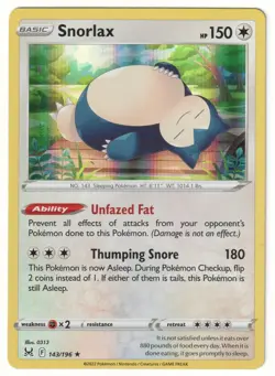 SNORLAX - 143/196 Holo Lost Origin - POKEMON Holo NM/M - Image 1