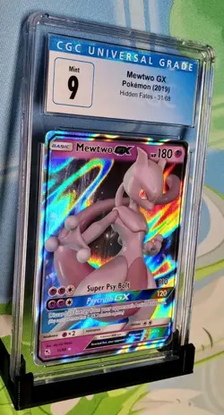 CGC Mint 9 Mewtwo GX Pokemon 31/68 Hidden Fates - Image 1