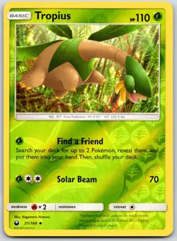 POKEMON CELESTIAL STORM TROPIUS 21/168 UNCOMMON REVERSE HOLO LP - Image 1