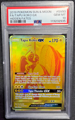 2019 Pokemon Sun & Moon Hidden Fates Tapu Koko GX SV93/SV94 PSA 10 Gem Mint - Image 1