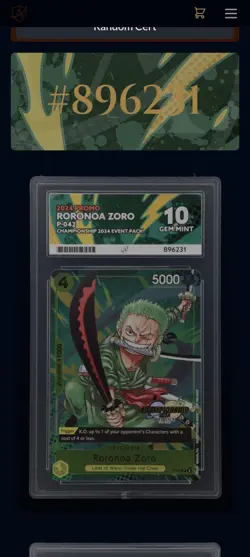 Roronoa Zoro P-042 Championship Event Pack 2024 CS Promo One Piece ACE 10 - Image 4