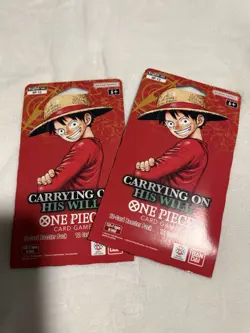 One Piece OP-13 Carrying on His Will Sleeved Booster Packs (LOT OF 2) - Image 1