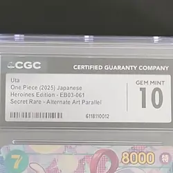 Uta EB03-061 CGC 10 One Piece 2025 Japanese Heroines Secret Rare Alt Art - Image 3