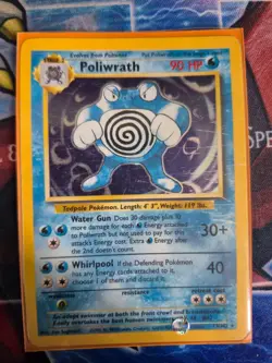 Poliwrath Holo Rare 13/102 Base set Pokemon Card WOTC - Image 1