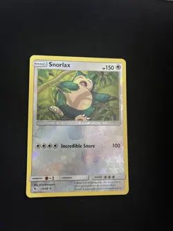 Snorlax 50/68 MINT/NM Pokemon Cards Hidden Fates Reverse Holo - Image 1