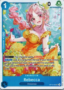 Rebecca OP15-053 SR Adventure on KAMI’s Island ENGLISH ONE PIECE Card NM - Image 1