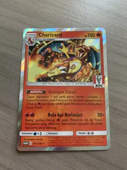 Pokemon Card TCG - Charizard 181/SM-P Exclusive Holo KFC Promo Indonesian - Image 2