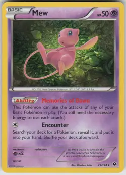 Pokemon Mew Holo Rare XY - Fates Collide 29/124 LP - Image 1