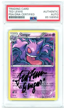 PSA Signed Ted Lewis Pokemon TCG Gengar Breakthrough 60/162 Reverse Holo Rare - Image 1