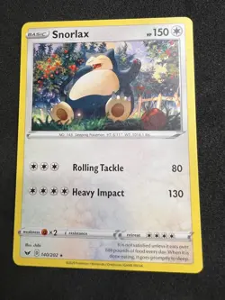 Snorlax 140/202 Rare Sword & Shield Pokemon 2020 - Image 1