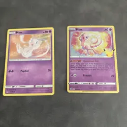 Mew Pokemon TCG Holo Foil Cards Lot of 2 – Hidden Fates & Celebrations - Image 1