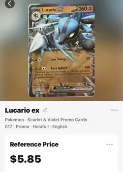 Lucario ex 017 Scarlet & Violet Promo Holo Pokemon TCG English Card - Image 2