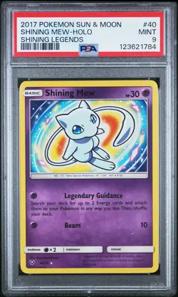 2017 POKEMON SUN & MOON SHINING LEGENDS #40 SHINING MEW-HOLO PSA 9 - Image 1