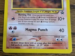 Pokemon Wotc Black Star Promo # 44 Magmar,,not played - Image 3
