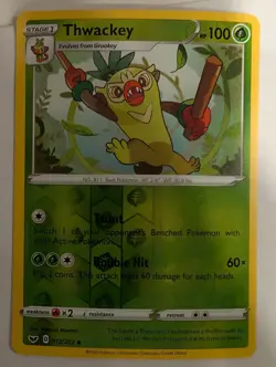 Thwackey 012/202 - Sword & Shield Base Pokemon Reverse Holo Foil Nice! - Image 1