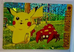 PIKACHU PARAS Pokemon Prism Foil Sticker 1999 Holo Japanese Anime Vintage NM - Image 1