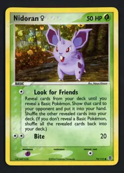 Nidoran Reverse Holo 70/112 Fire Red Leaf Green Common Pokemon TCG - Image 1