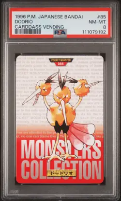 1996 POKEMON JPN BANDAI CARDDASS VENDING #85 DODRIO PSA 8 - Image 1