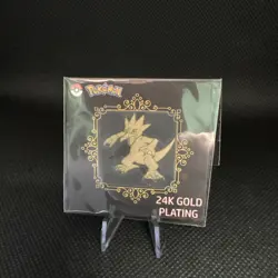 GOLDUCK 24k Gold Plated Pokemon Sticker - Korean Striking Popping Candy - NM - Image 1