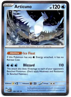Articuno 144/165 Pokemon TCG Scarlet & Violet 151 Holo MINT NM - Image 1
