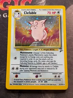 Pokemon Base Set 2 BS2 - Clefable HOLO - 5/130 - EX-NM - Pokemon Holofoil! - Image 1