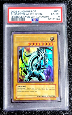 PSA 6 EX/MT LEGENDARY BLUE-EYES WHITE DRAGON LOB 2002 #001 HOLO G1769 - Image 1