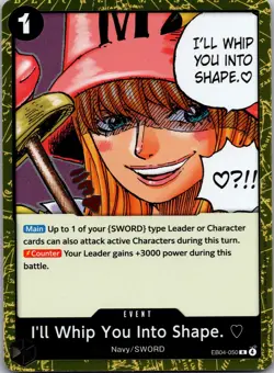 I'll Whip You Into Shape. EB04-050 Rare Adventure on Kami's Island One Piece NM - Image 1