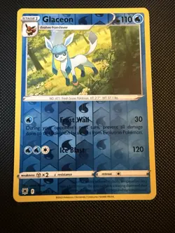 POKEMON TCG: GLACEON 038/189 ASTRAL RADIANCE REVERSE HOLO CARD LP - Image 1